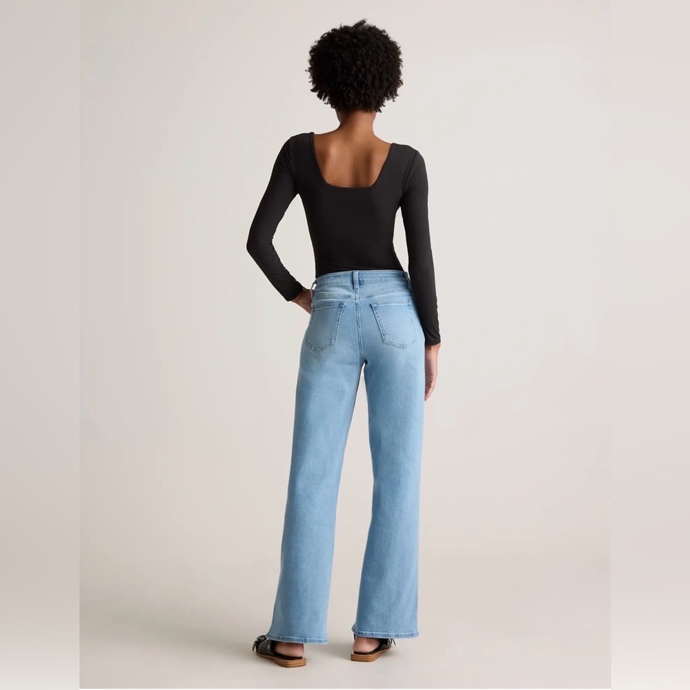 Quince Bella High Rise Wide Leg Jeans in Frosted Blue Size 32 - Picture 2 of 11